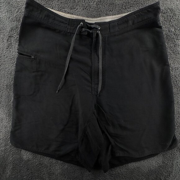 Patagonia Swim Trunk Men Board Shorts Adult Swimming Size 35 Nylon Dark Gray - Picture 1 of 16